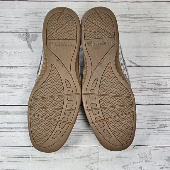 Women's Sperry Top Sider Boat Shoe Sz 9.5 Gray Metalic Casual - Picture 5 of 7